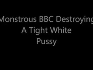Monstruoso bbc destroying um apertada branca cona