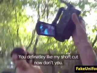 Brit babeh fucked by fake pulisi duo outdoors