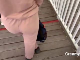 I barely had time to swallow swell cum&excl; Risky public sex on ferris wheel - CreamySofy